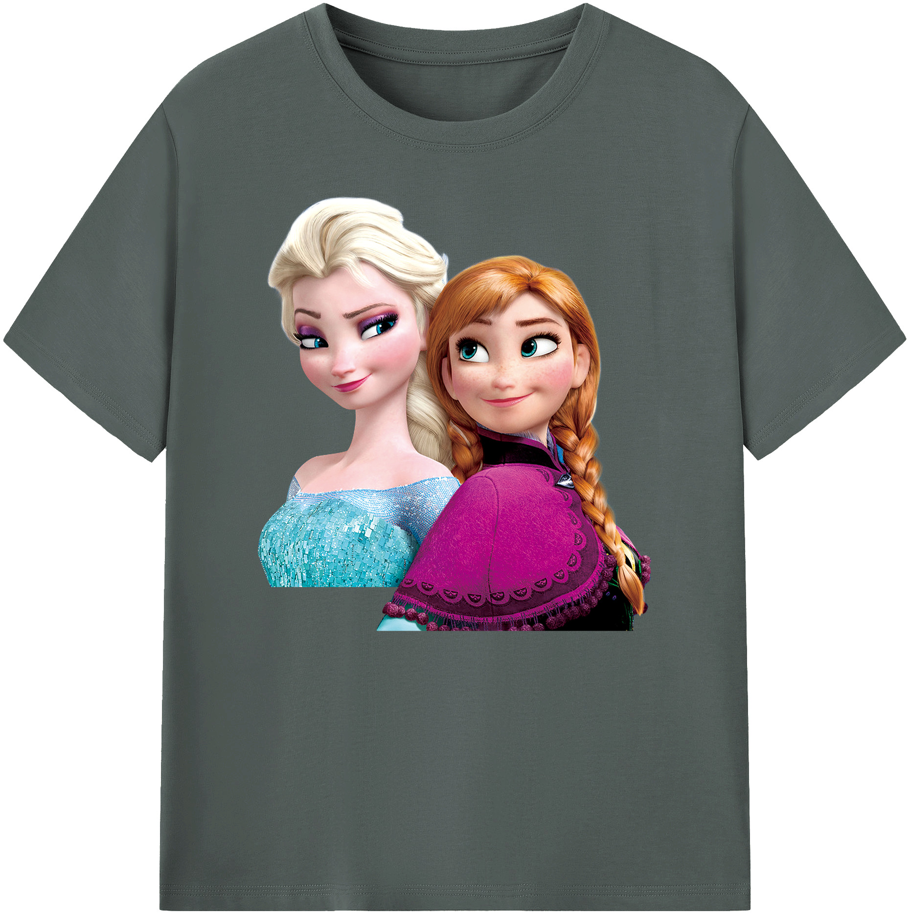 （画像用） アナと雪の女王 アンナ エルサ Frozen Anna Elsa 綿100％ メンズ半袖Tシャツ｜肌触りやわらか＆通気性
